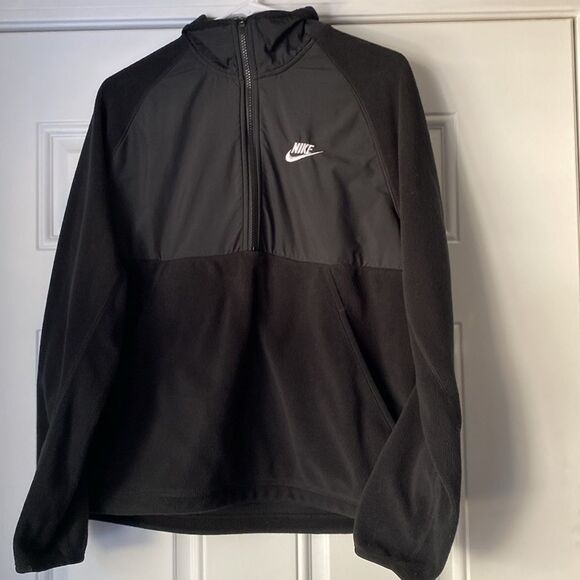 Nike Black Half Zip Fleece Pullover Size Medium - Picture 3 of 9
